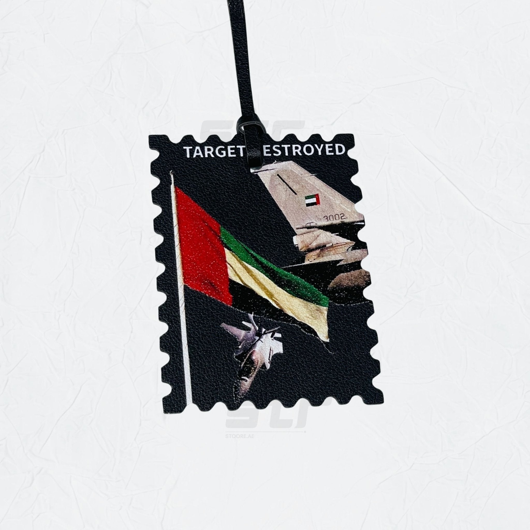 Leather Charm Double Side Target Destroyed